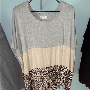 Maurices Striped Leopard Short Sleeve Tee NWOT